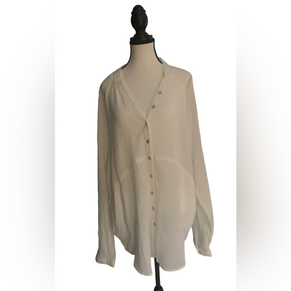 CUPIO LONG WHITE TUNIC/COVERUP XL. NWT
